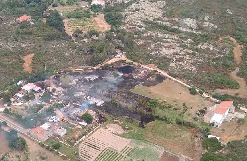 Incendio canneto a Carloforte