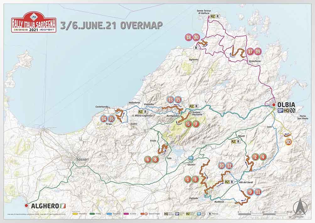 Rally Sardegna 2021 cartina