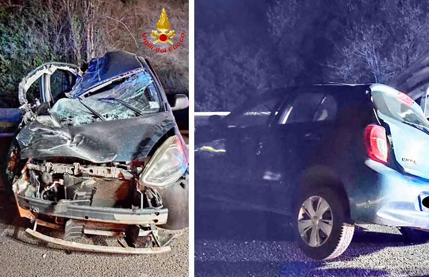 incidente sulla statale 131 dcn auto contro guard rail illesa per miracolo l autista logudorolive