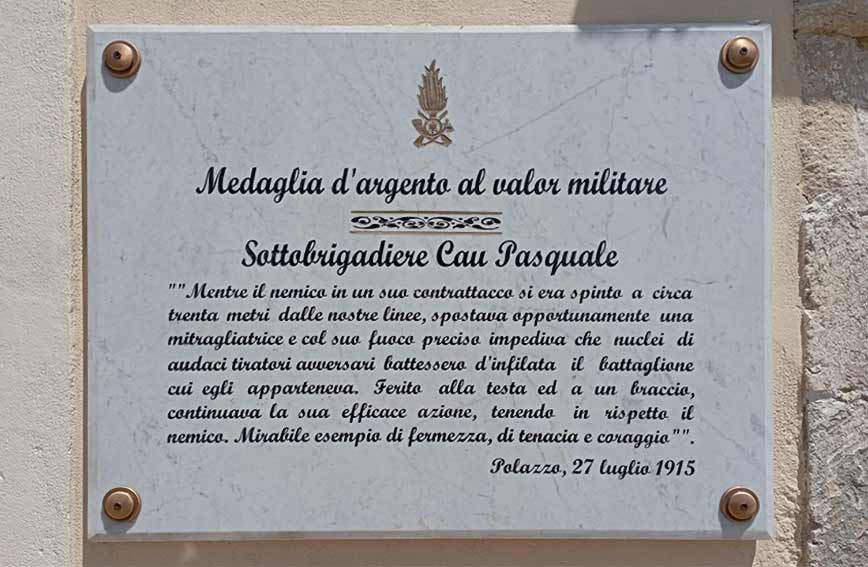 Targa memoria Pasquale Cau