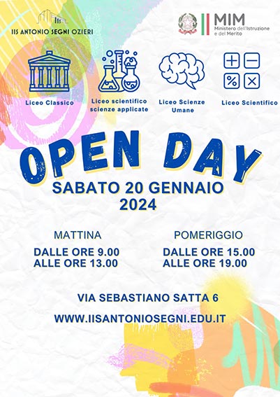 Locandina open day Istituto Segni