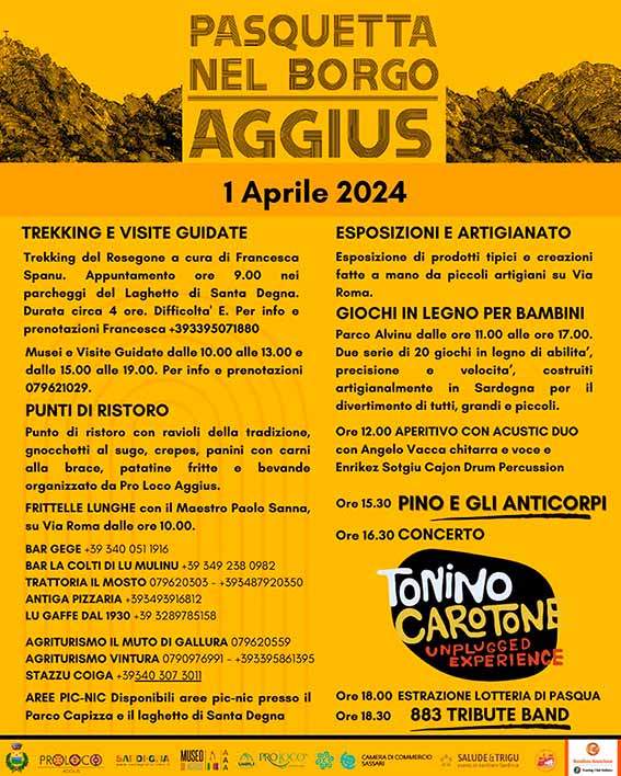 Programma Aggius Pasquetta nel borgo