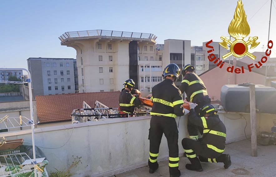 Soccorso anziana Sassari Vigili del Fuoco