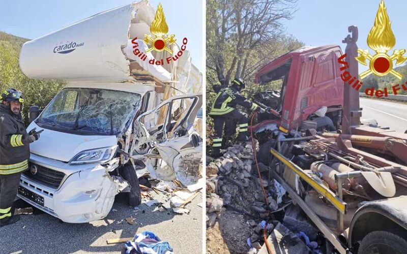 incidente Olbia camper camion