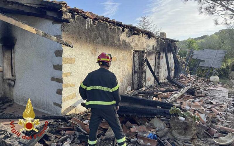 Incendio casa Porto Rotondo