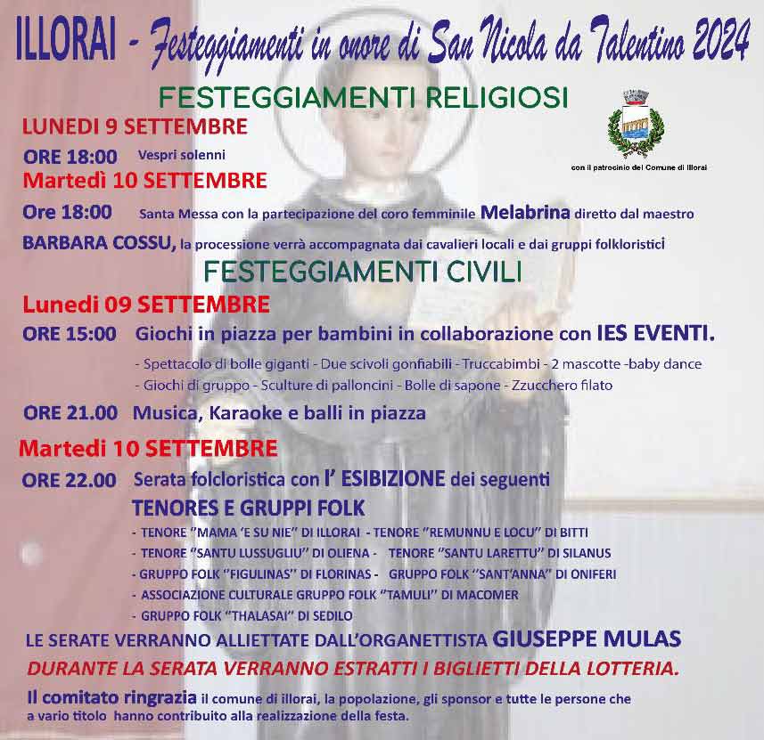 Programma festa San Nicola illorai