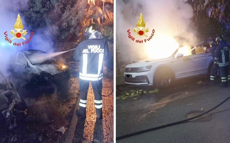 Auto distrutte fiamme a Nuoro e Siniscola