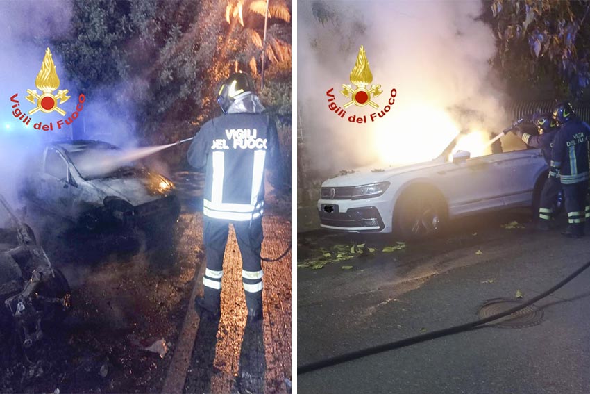 Auto distrutte fiamme a Nuoro e Siniscola