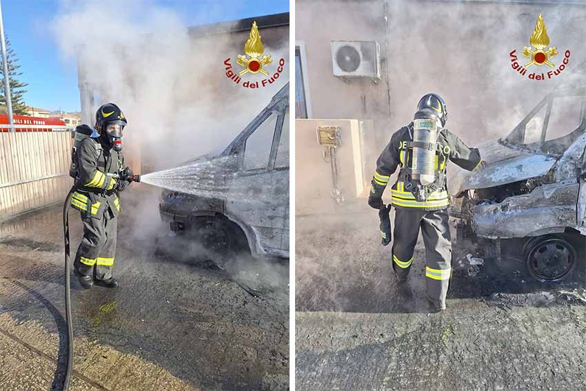 Incendio scuolabus Santa Maria Coghinas 2