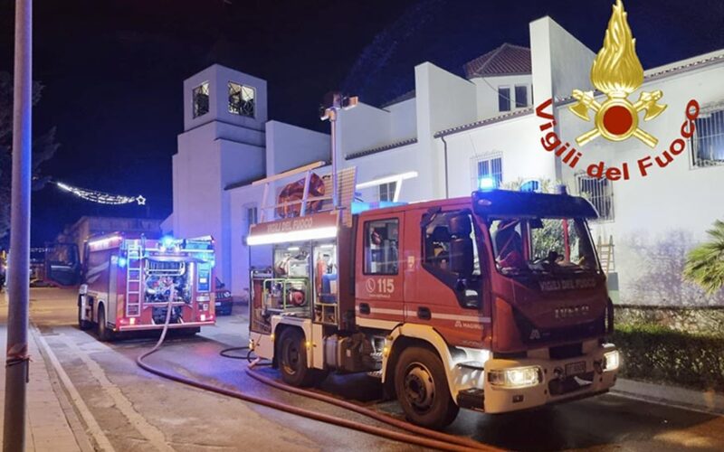 Incendio sacrestia chiesa Cristo Re Valledoria